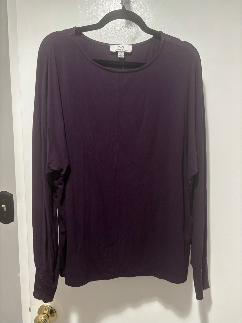 Magaschoni Women's Long-Sleeve Crew in Plum